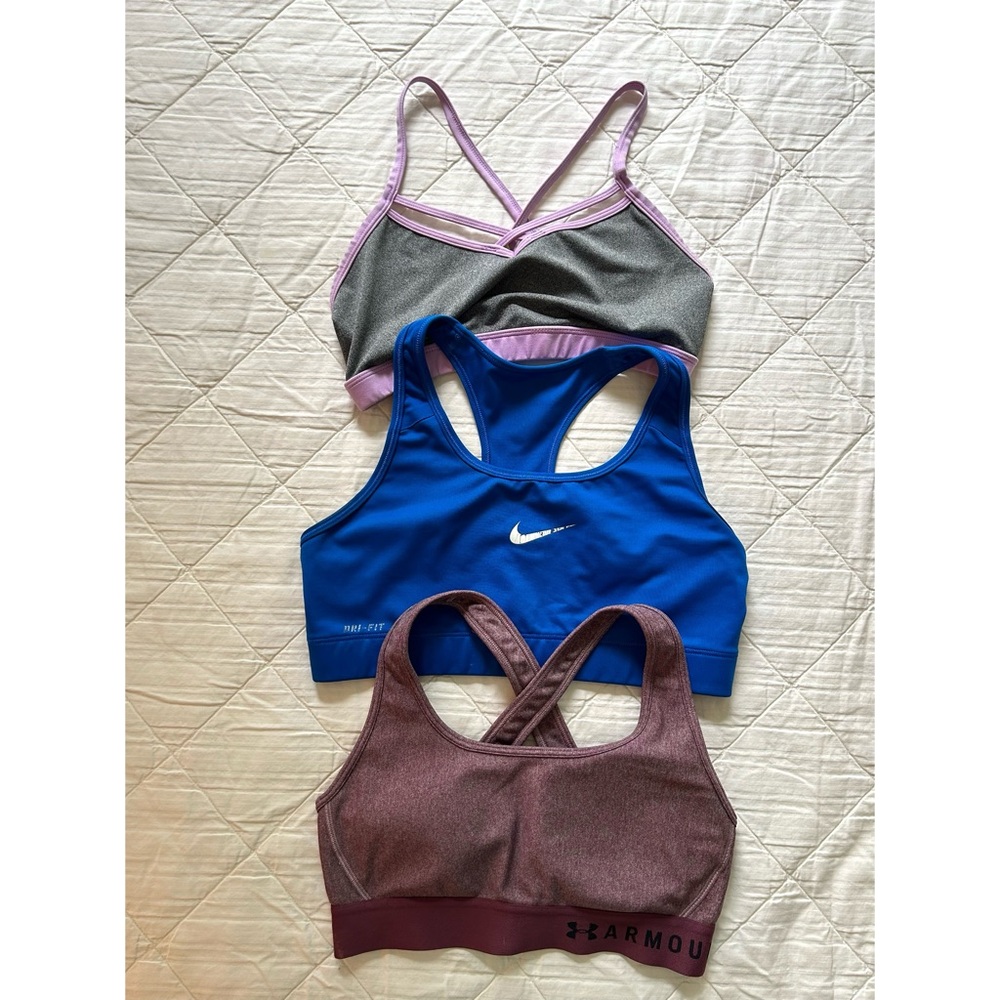 Bundle 3 sports bras Nike, Under Armour, Champion
